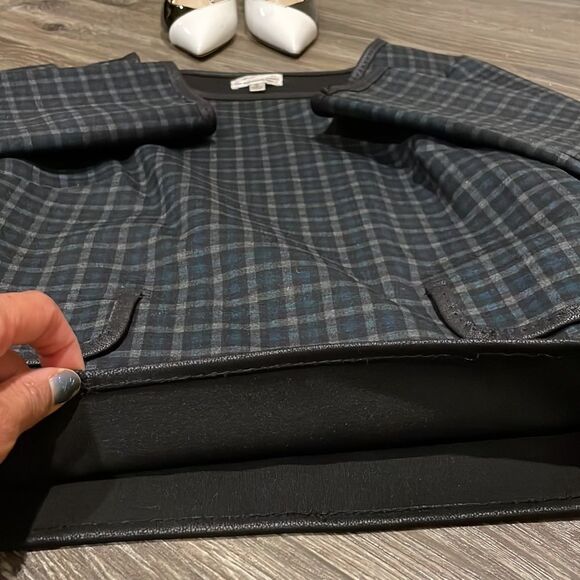 MAX Studio Tartan Plain 3/4 Sleeve Top, Size Small - Picture 13 of 16